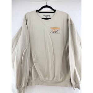 Bowery Supply Co Yosemite Graphic Crewneck Sweatshirt Mens Size L Tan Waterfall